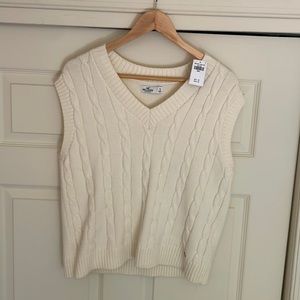 Cream Hollister Sweater Vest